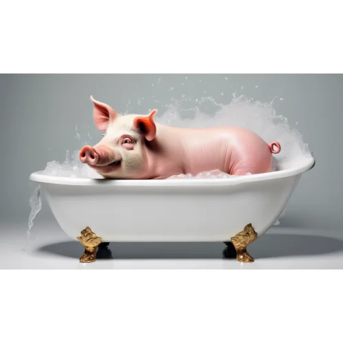 Schwein in der Badewanne 1
